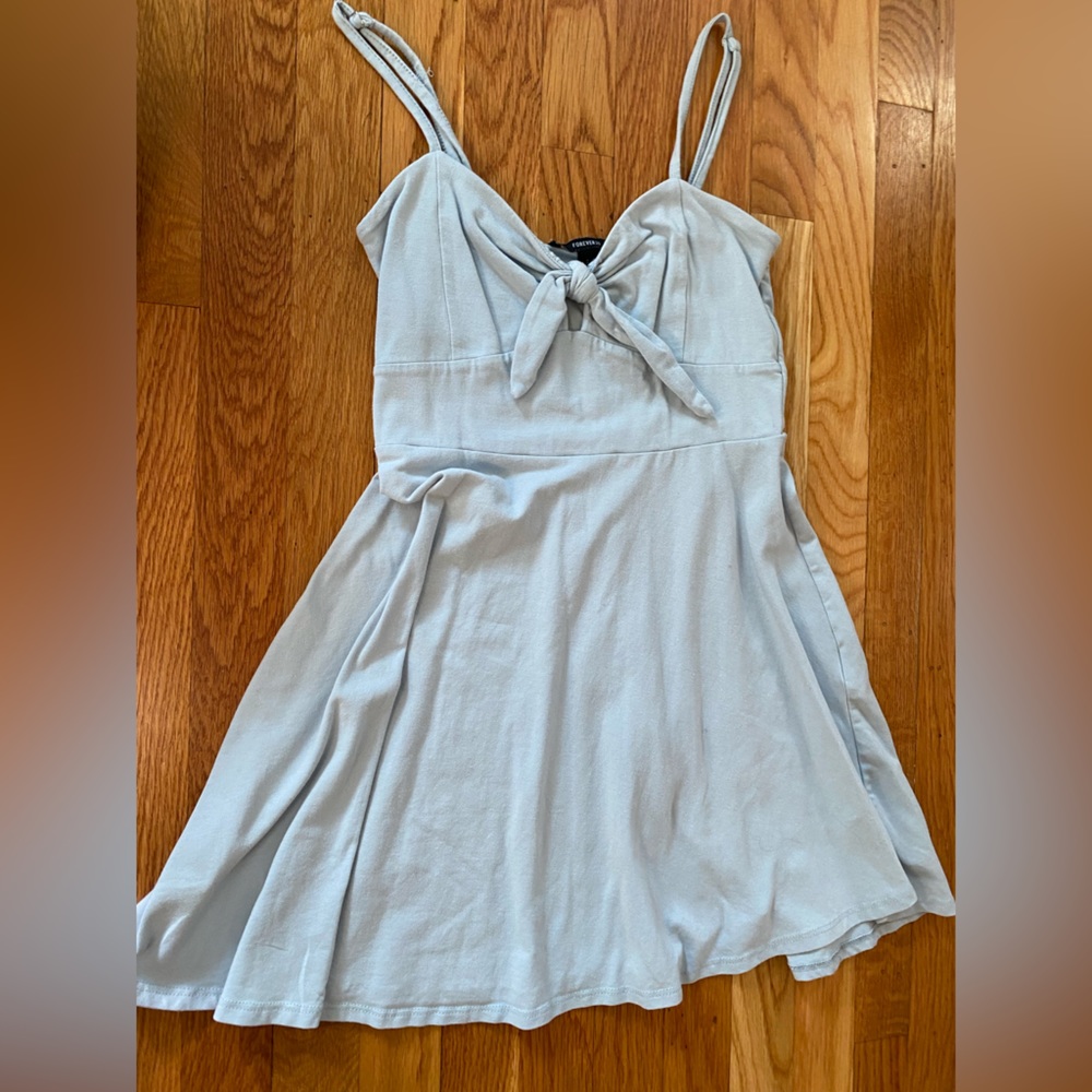 Forever 21 tie blue mini summer dress